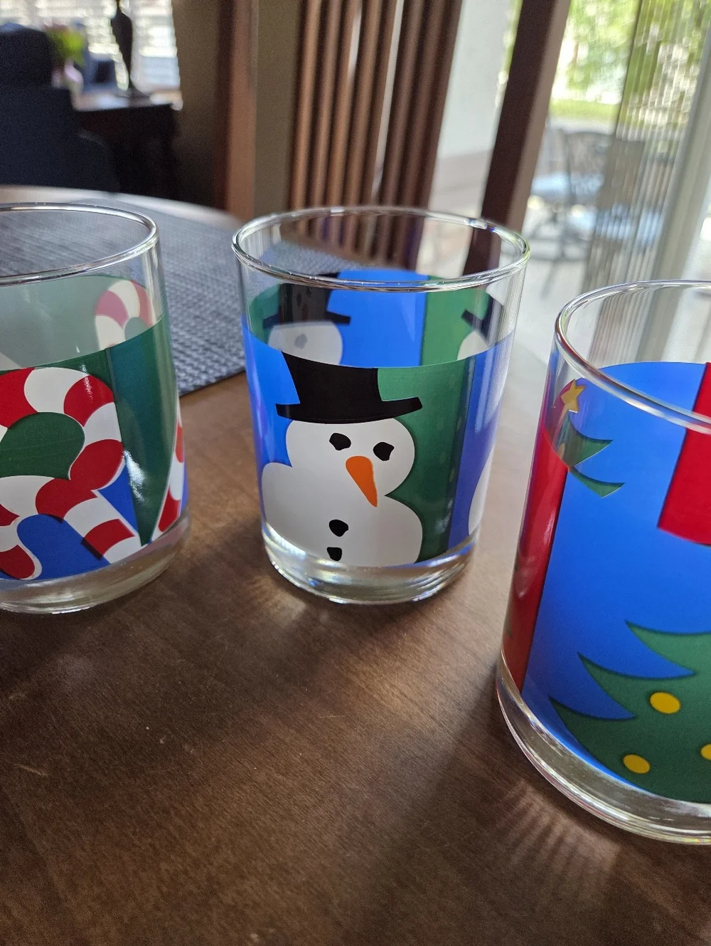 Set Of Four Holiday Lowball 12oz Glasses